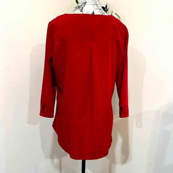 I tm by BullBear Red Pleated Buttoned Tunic with beading size XL ( fits smaller) - Picture 3 of 7